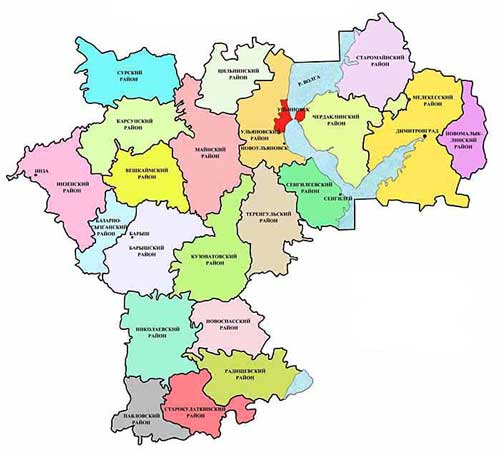 Карта: Ульяновская область